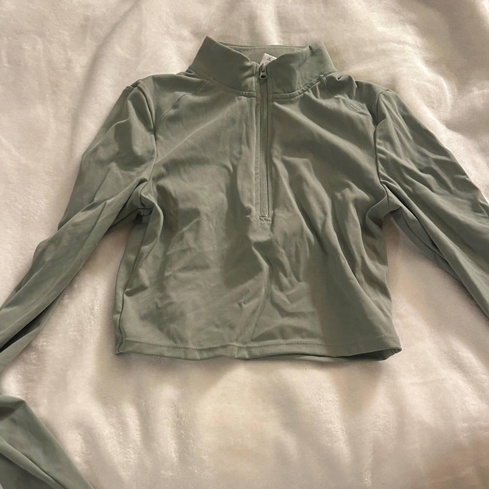 Sage Green Quarter-Zip Pullover